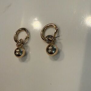 Gold Hoop Earrings with Spheres